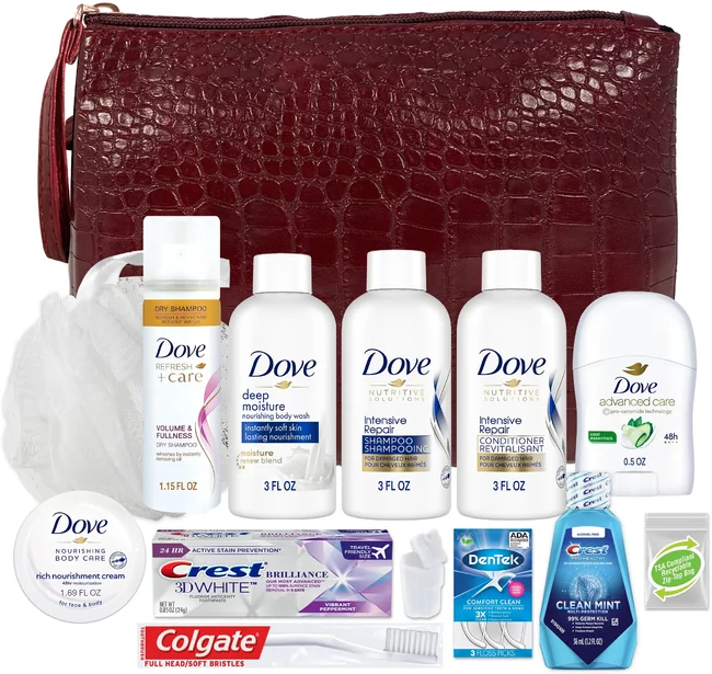 Convenience Kits International Women’s Premium 14pc Travel Kit featuring Dove